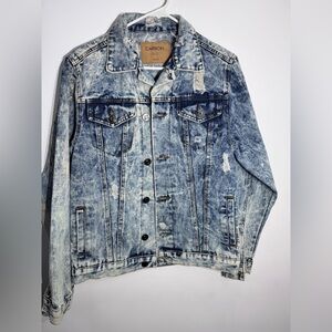 Carbon Blue Patterned Denim Jacket
